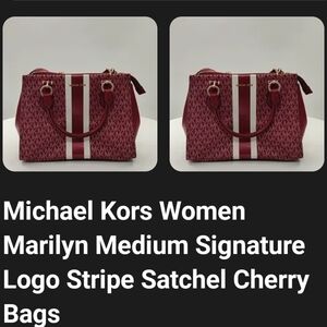 Michael Kors Cherry and White Satchel